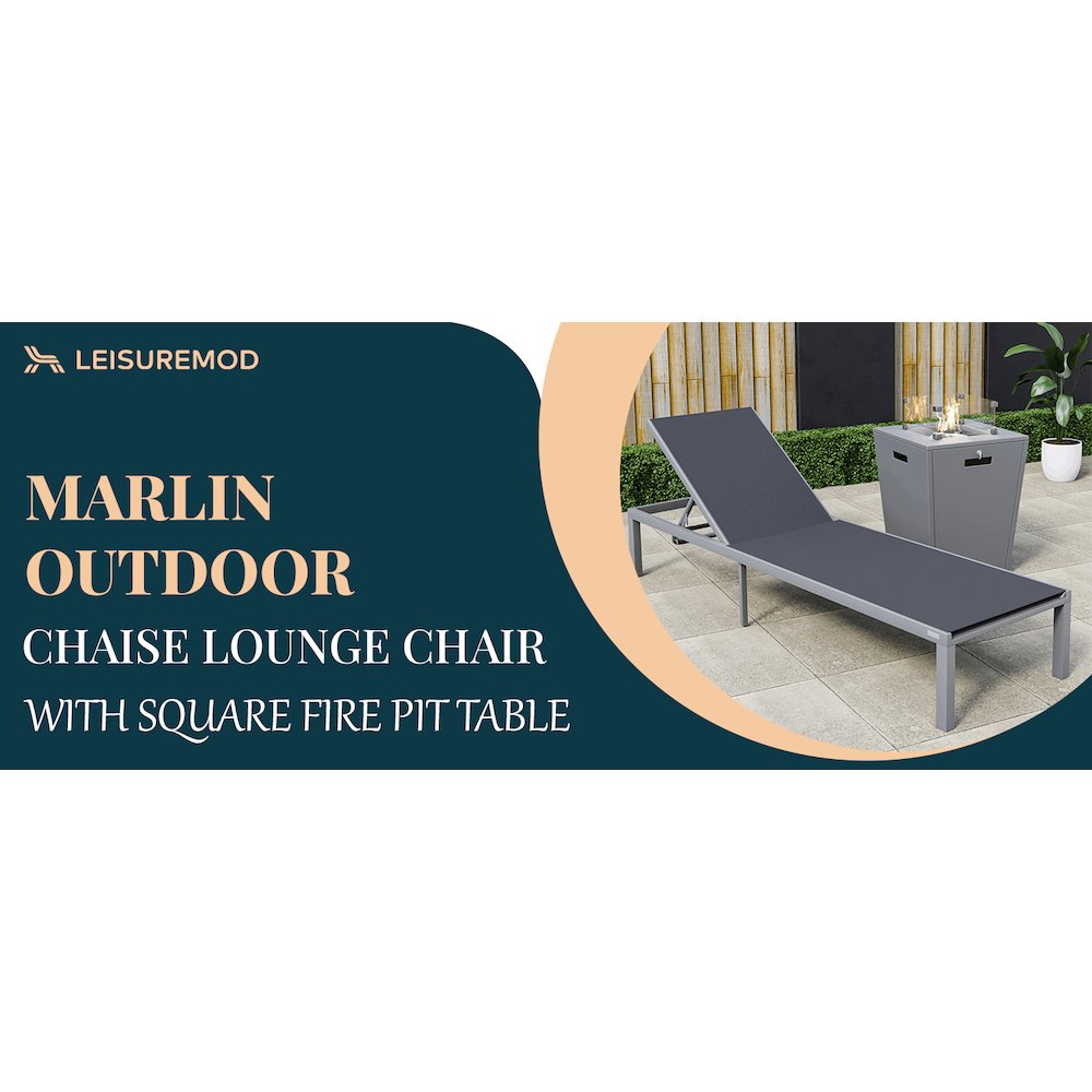 Marlin Modern Grey Aluminum Outdoor Patio Chaise Lounge Chair. Picture 29