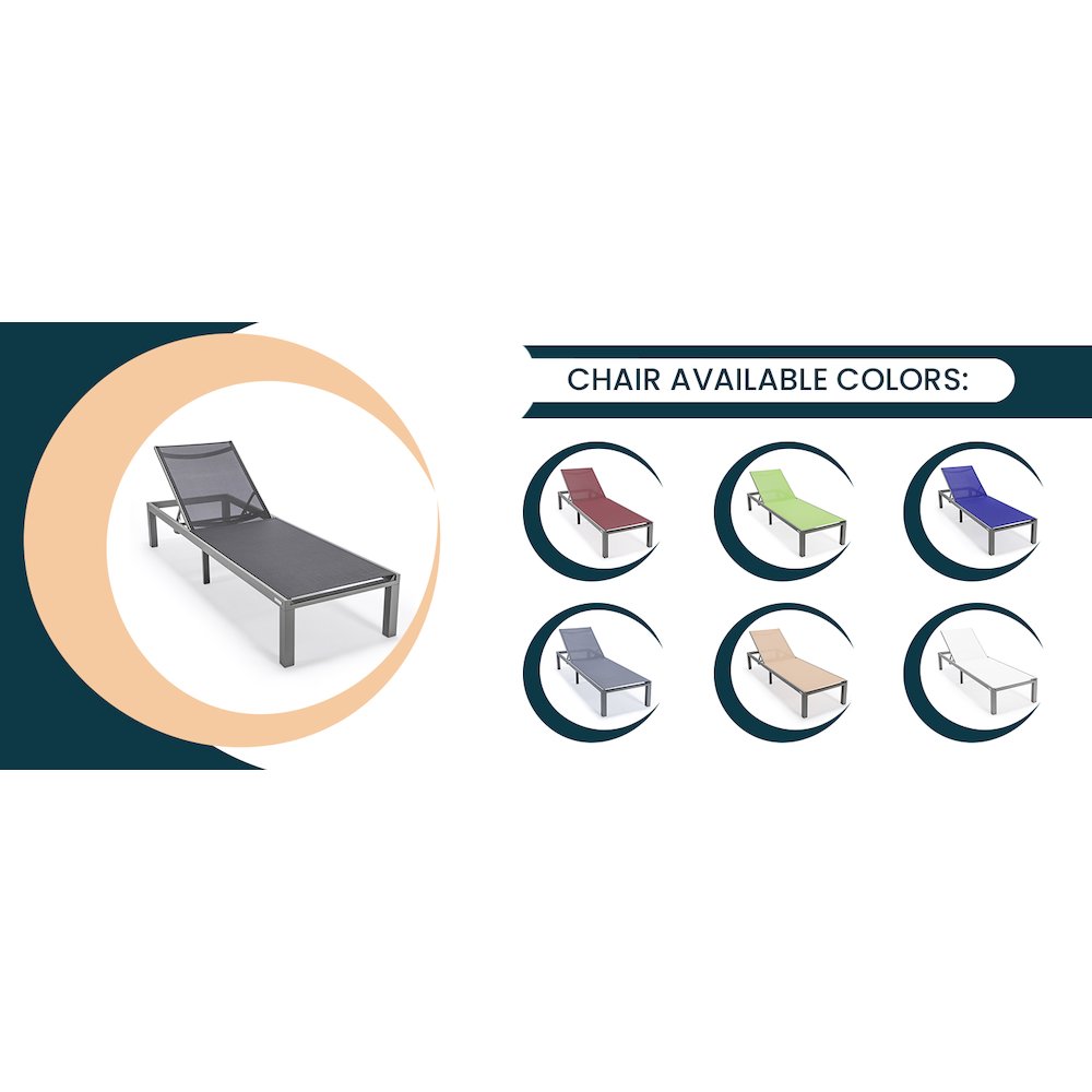 Marlin Modern Grey Aluminum Outdoor Patio Chaise Lounge Chair. Picture 32