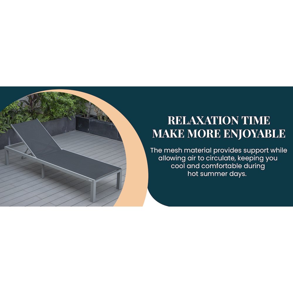 Marlin Modern Grey Aluminum Outdoor Patio Chaise Lounge Chair. Picture 34