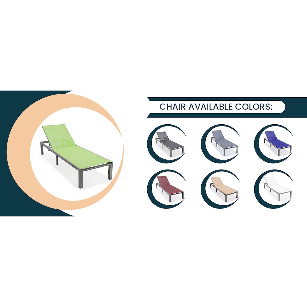 Marlin Modern Grey Aluminum Outdoor Patio Chaise Lounge Chair. Picture 31