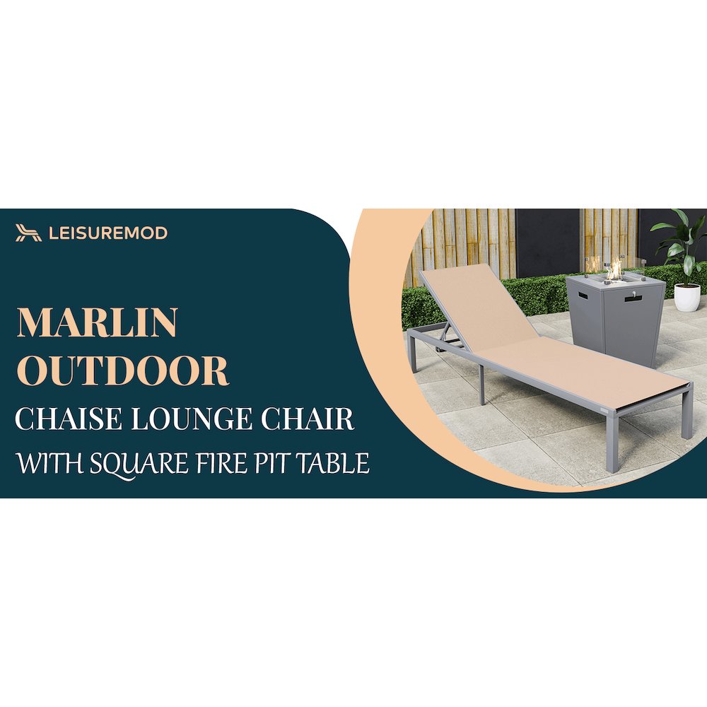 Marlin Modern Grey Aluminum Outdoor Patio Chaise Lounge Chair. Picture 34
