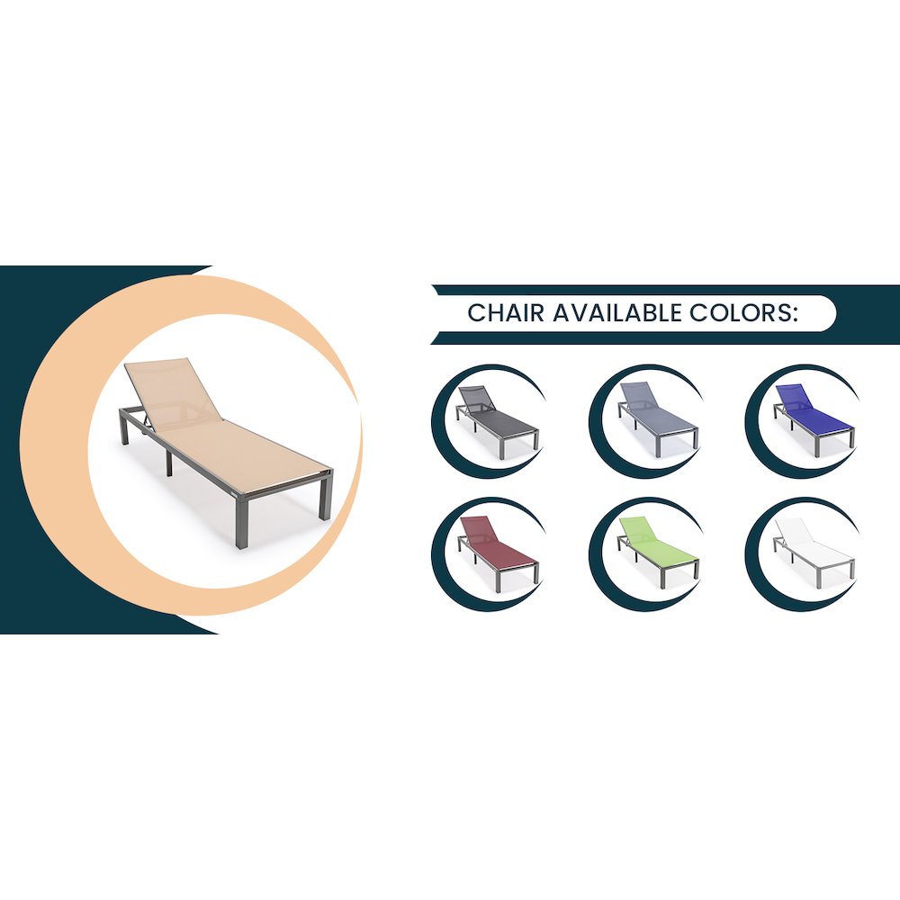 Marlin Modern Grey Aluminum Outdoor Patio Chaise Lounge Chair. Picture 31