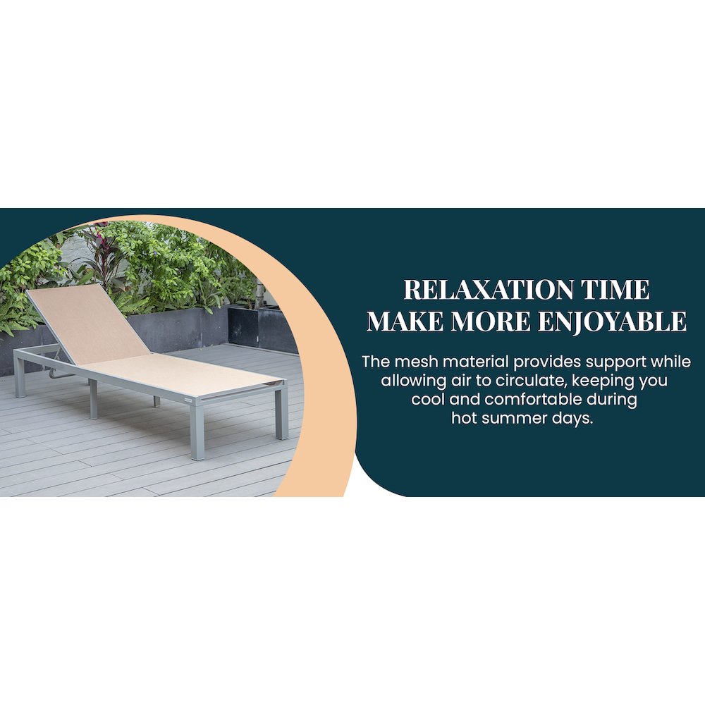 Marlin Modern Grey Aluminum Outdoor Patio Chaise Lounge Chair. Picture 33