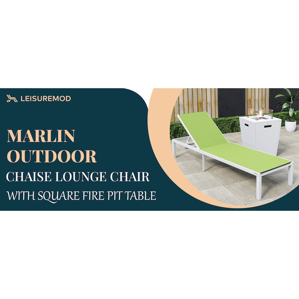 Marlin Modern White Aluminum Outdoor Patio Chaise Lounge Chair. Picture 34
