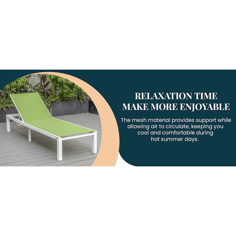 Marlin Modern White Aluminum Outdoor Patio Chaise Lounge Chair. Picture 33