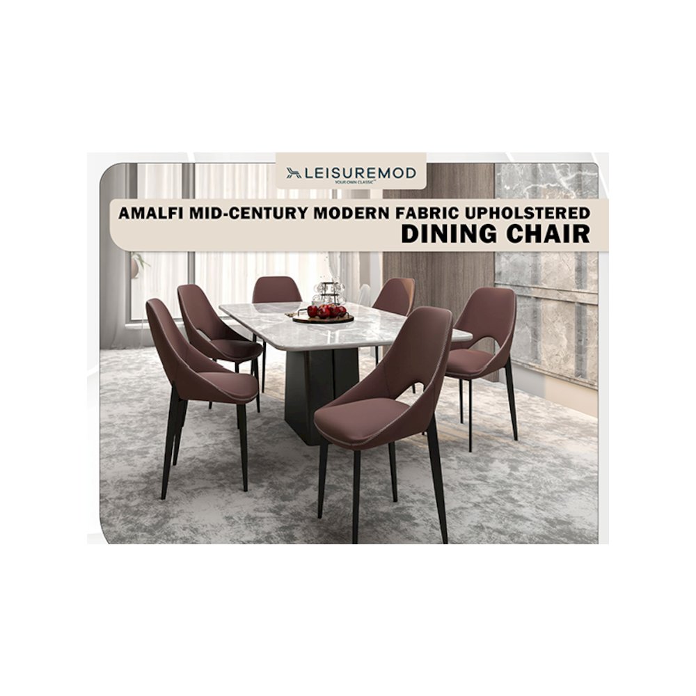 Amalfi Collection Fabric Modern Dining Chair in Plum Purple. Picture 26