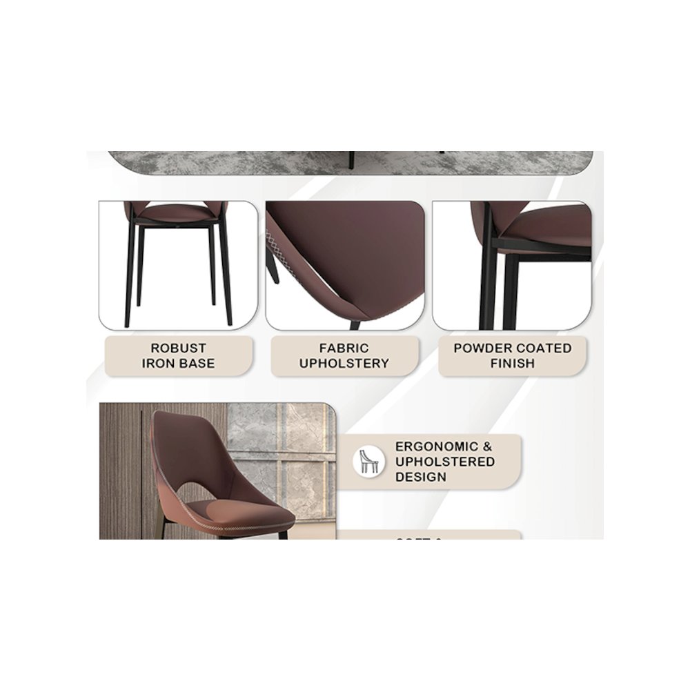Amalfi Collection Fabric Modern Dining Chair in Plum Purple. Picture 24