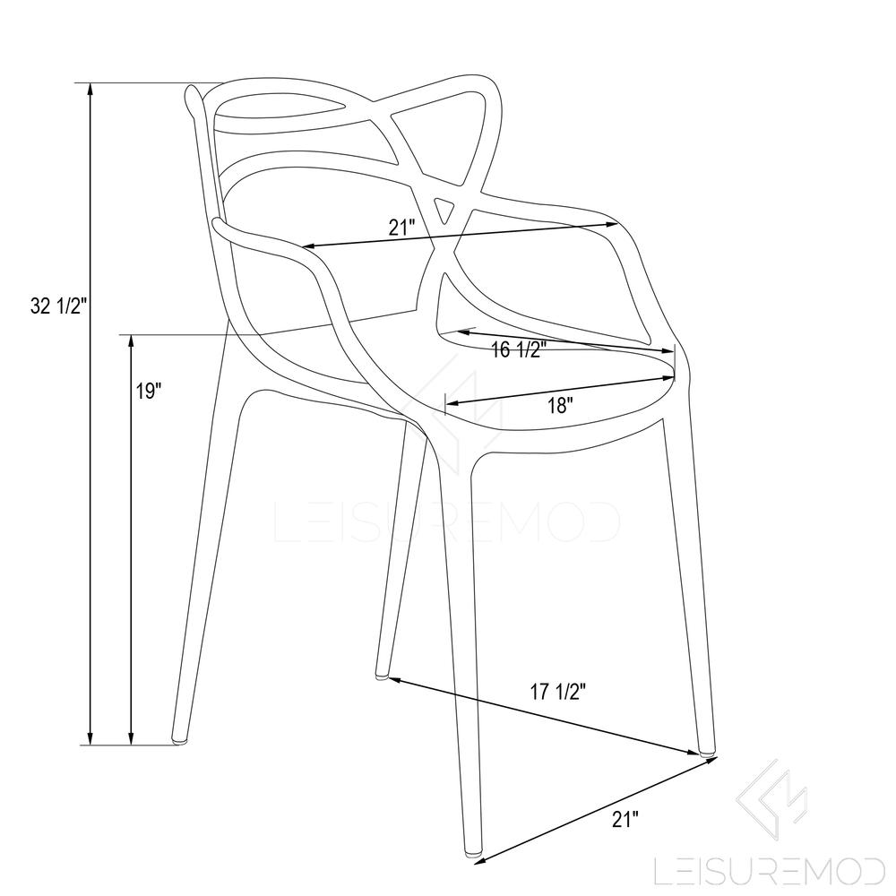 Milan Modern Wire Design Chair, Set of 2. Picture 7