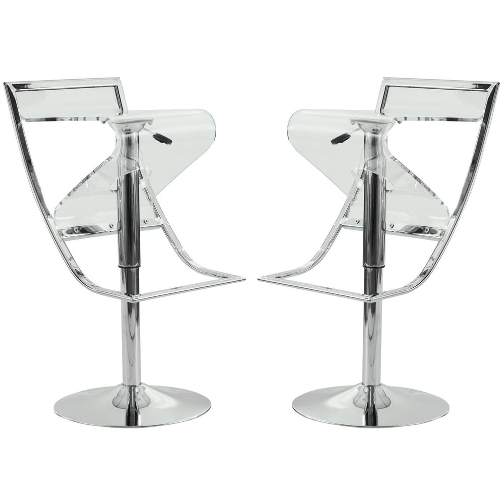 Napoli Transparent Acrylic Bar/Counter Stool, Set of 2. Picture 1