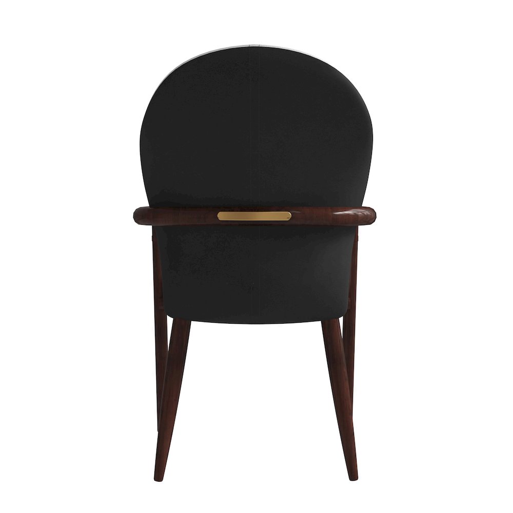 Opaline Series Elegant Wooden Dining Chair in Black Velvet and White. Picture 47