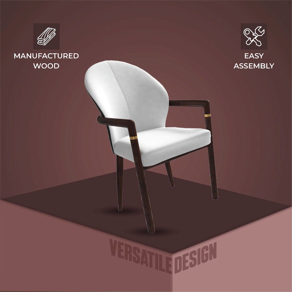 Opaline Series Elegant Wooden Dining Chair in Black Velvet and White. Picture 37