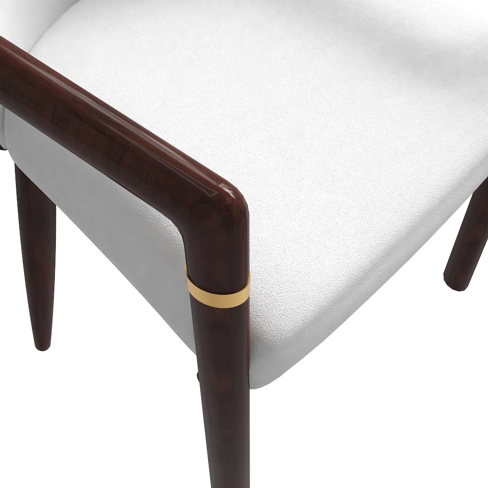 Opaline Series Elegant Wooden Dining Chair in Black Velvet and White. Picture 39