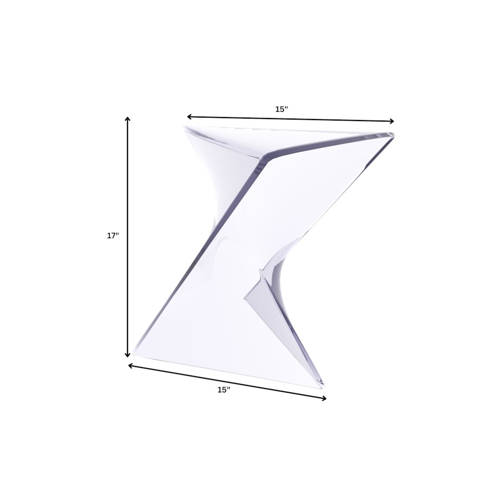 Randolph Modern Accent Side Table Indoor and Outdoor Use Clear Set of 2. Picture 39