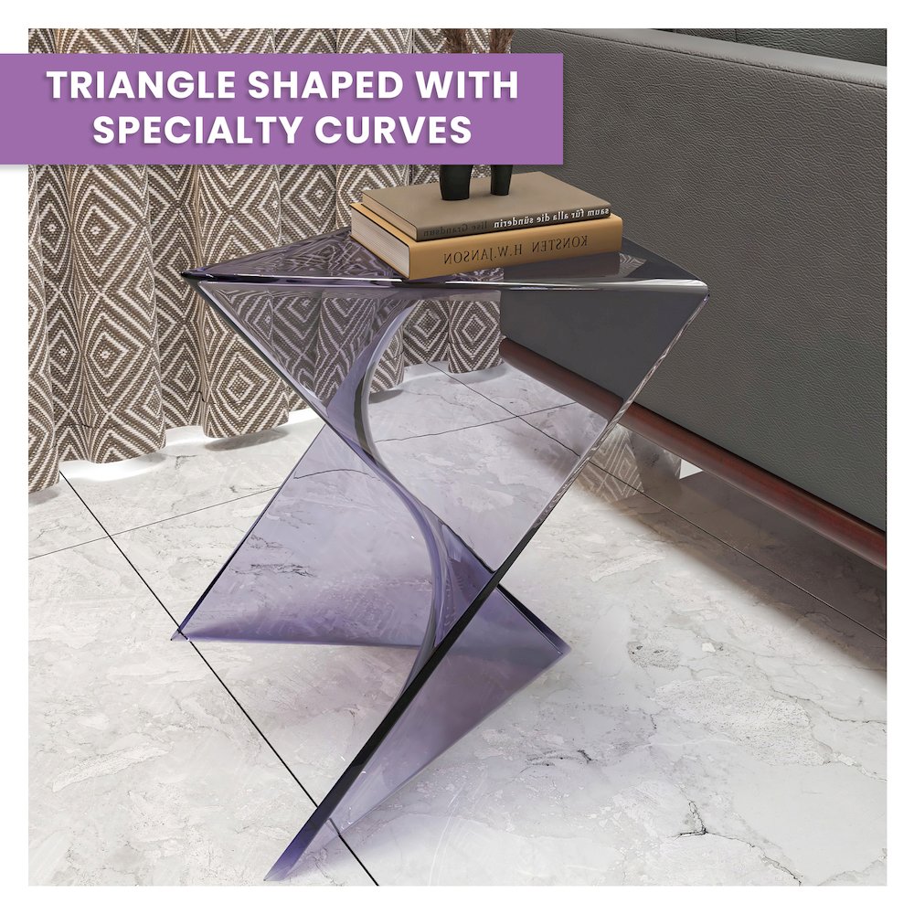 Randolph Modern Accent Side Table Indoor and Outdoor Use Clear Set of 2. Picture 30