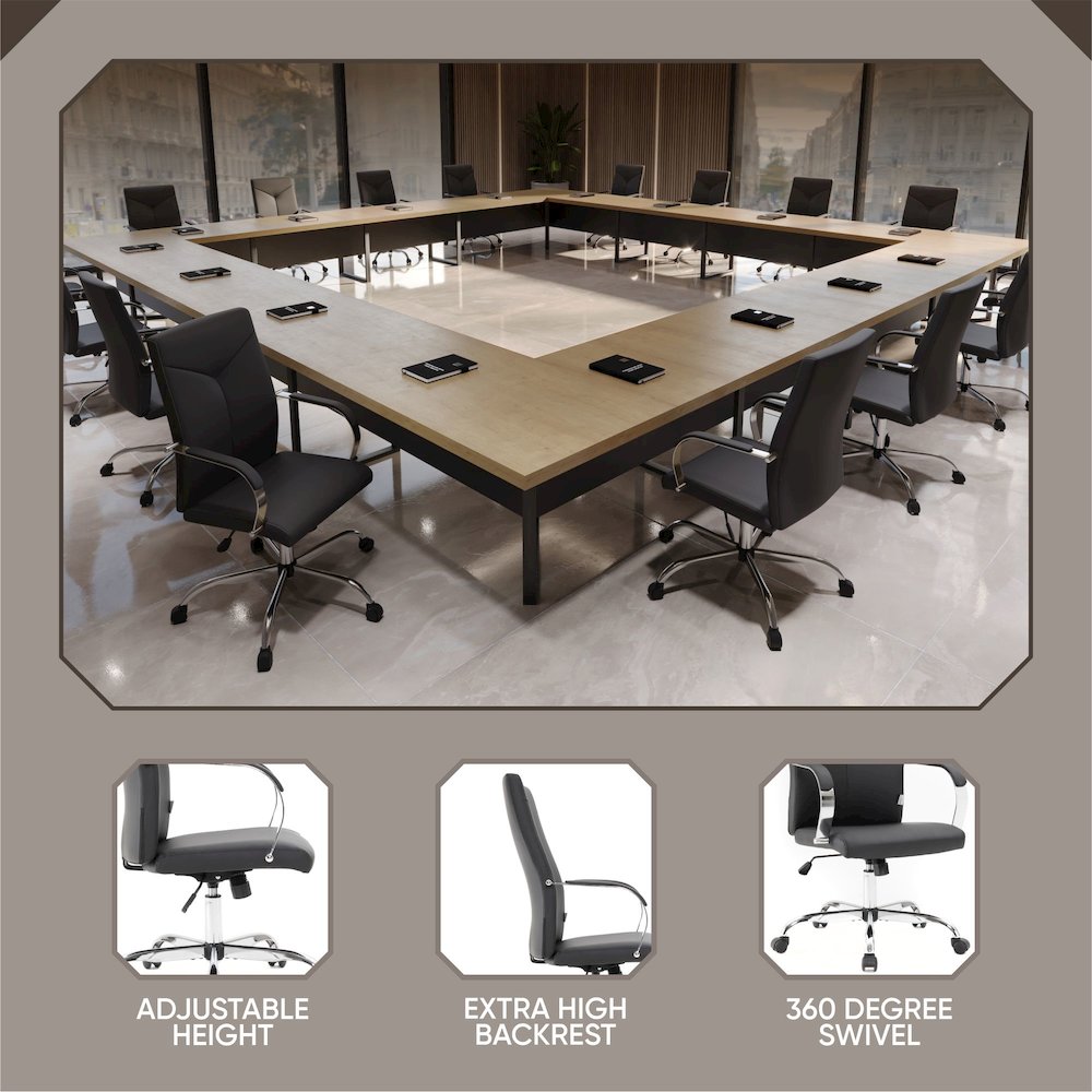 Sonora Modern High-Back Leather Office Chair. Picture 41