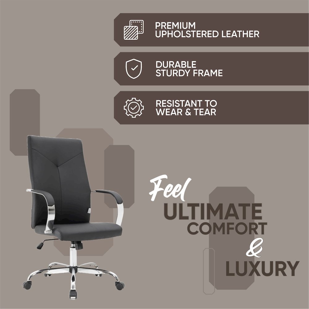 Sonora Modern High-Back Leather Office Chair. Picture 42