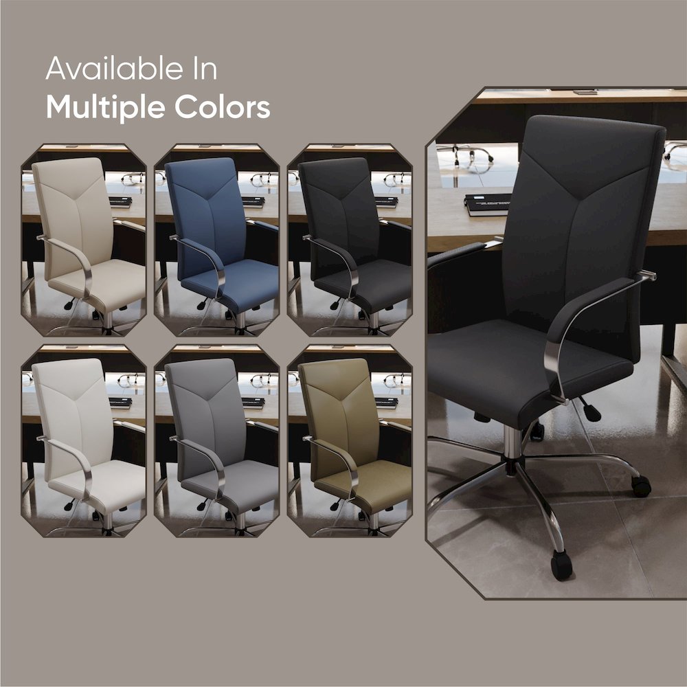 Sonora Modern High-Back Leather Office Chair. Picture 43