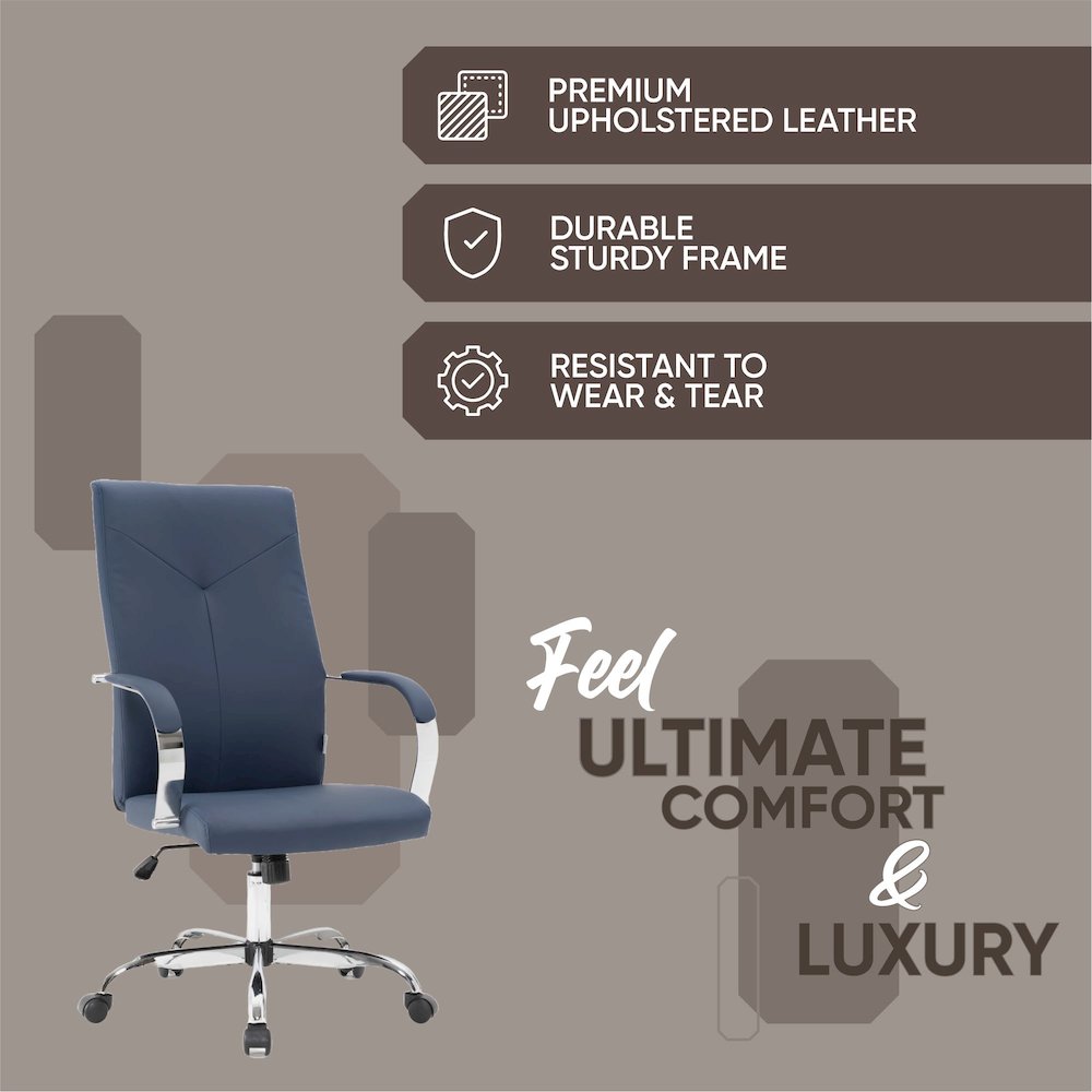 Sonora Modern High-Back Leather Office Chair. Picture 35