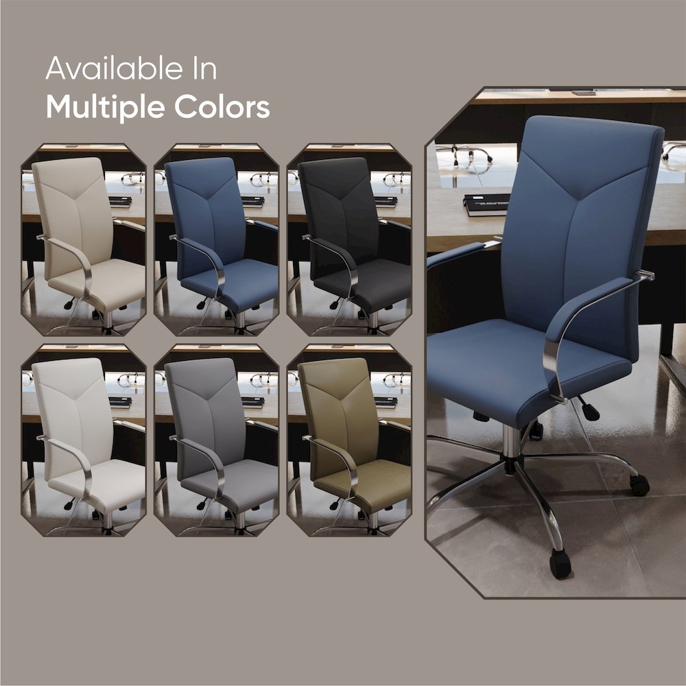 Sonora Modern High-Back Leather Office Chair. Picture 36