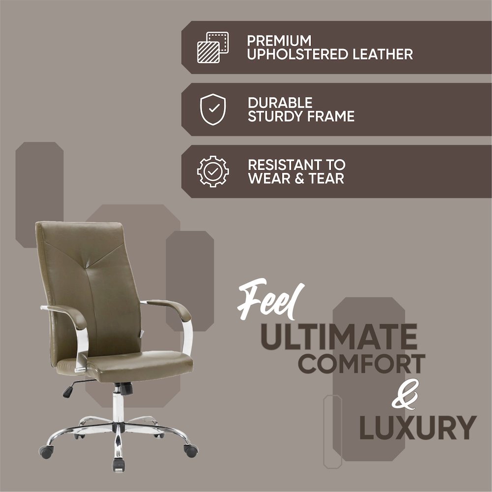 Sonora Modern High-Back Leather Office Chair. Picture 35