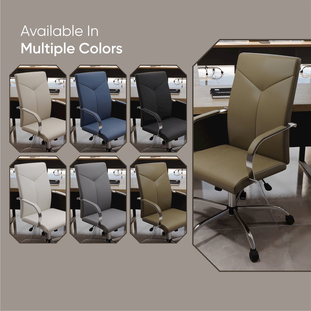 Sonora Modern High-Back Leather Office Chair. Picture 36