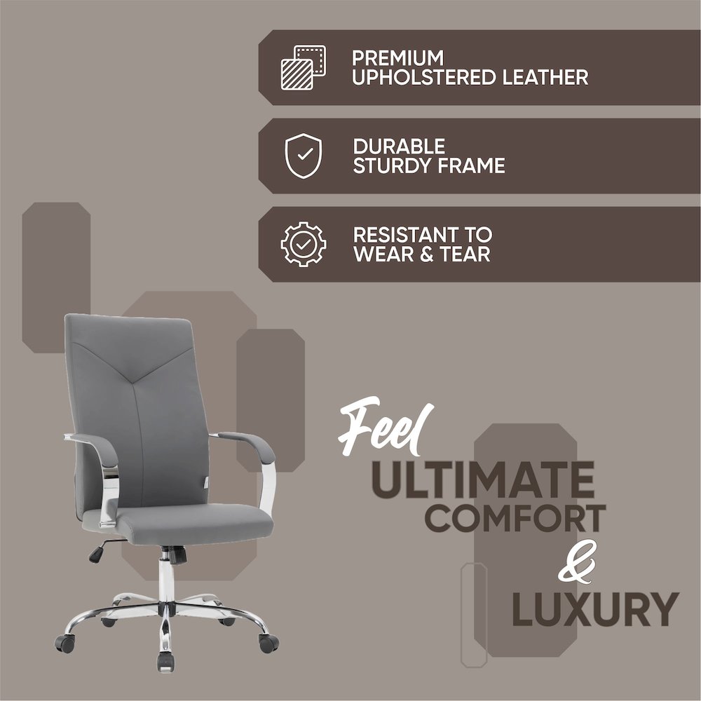 Sonora Modern High-Back Leather Office Chair. Picture 35