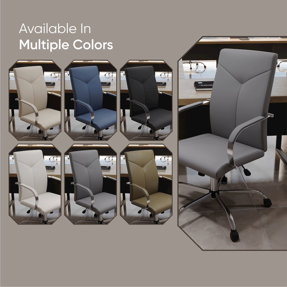 Sonora Modern High-Back Leather Office Chair. Picture 34