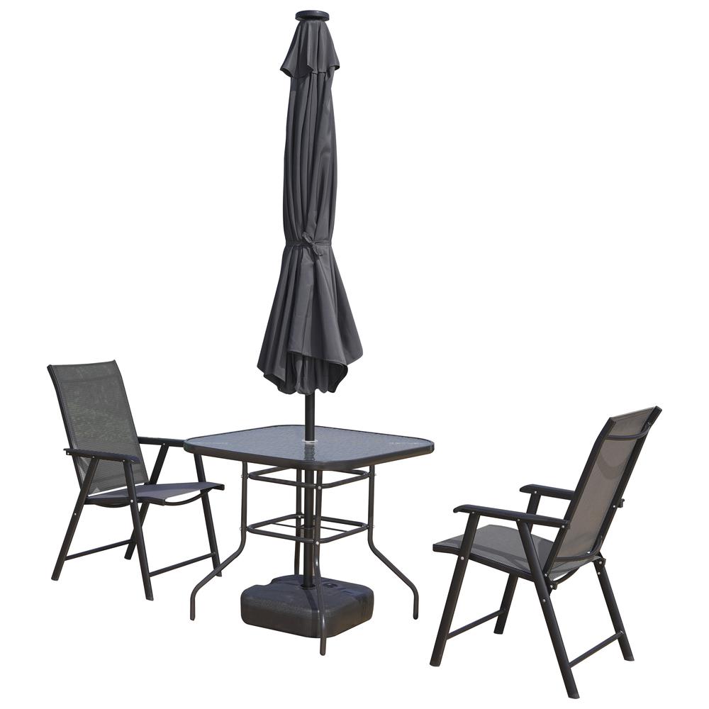 Sierra 9' Outdoor Patio Tilt Market Umbrella with Solar LED Lights. Picture 12