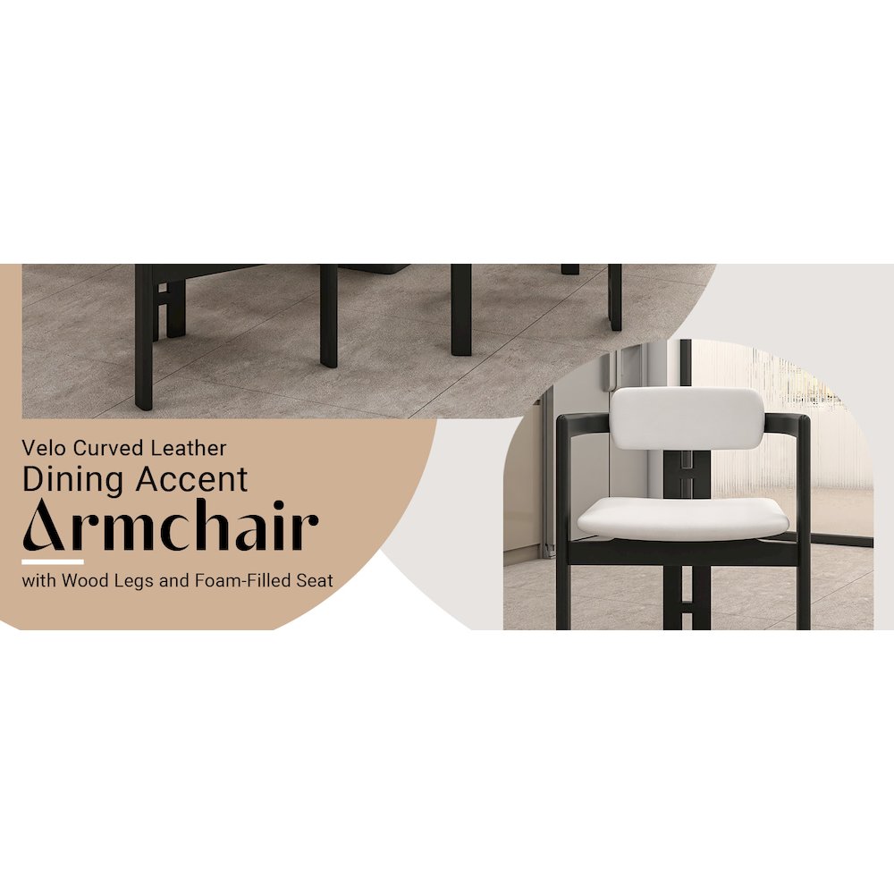 Velo Series Modern Dining Chair in Black Wood with Off White Seat. Picture 19