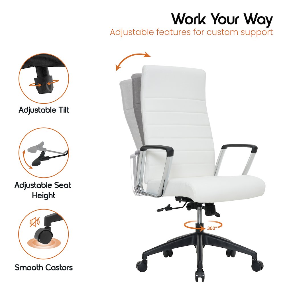 Hilton Modern High-Back Leather Office Chair. Picture 9