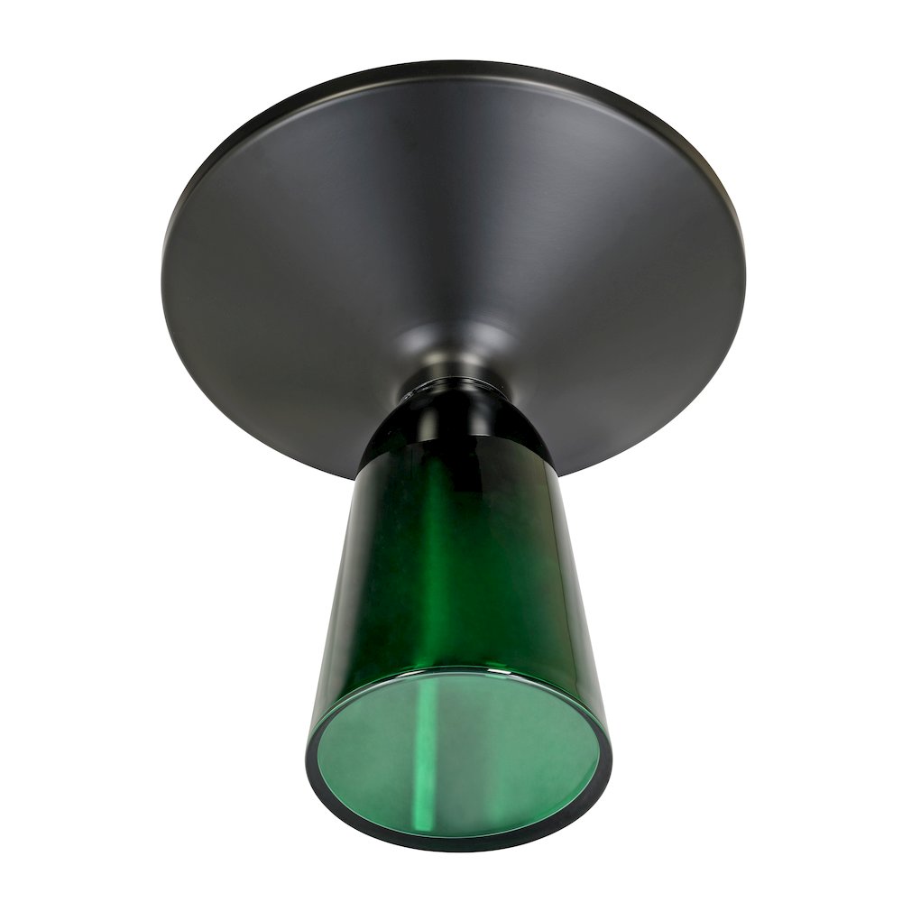 Tully Collection Glass side Table Green glass, Black Rim with Black Glass top. Picture 15