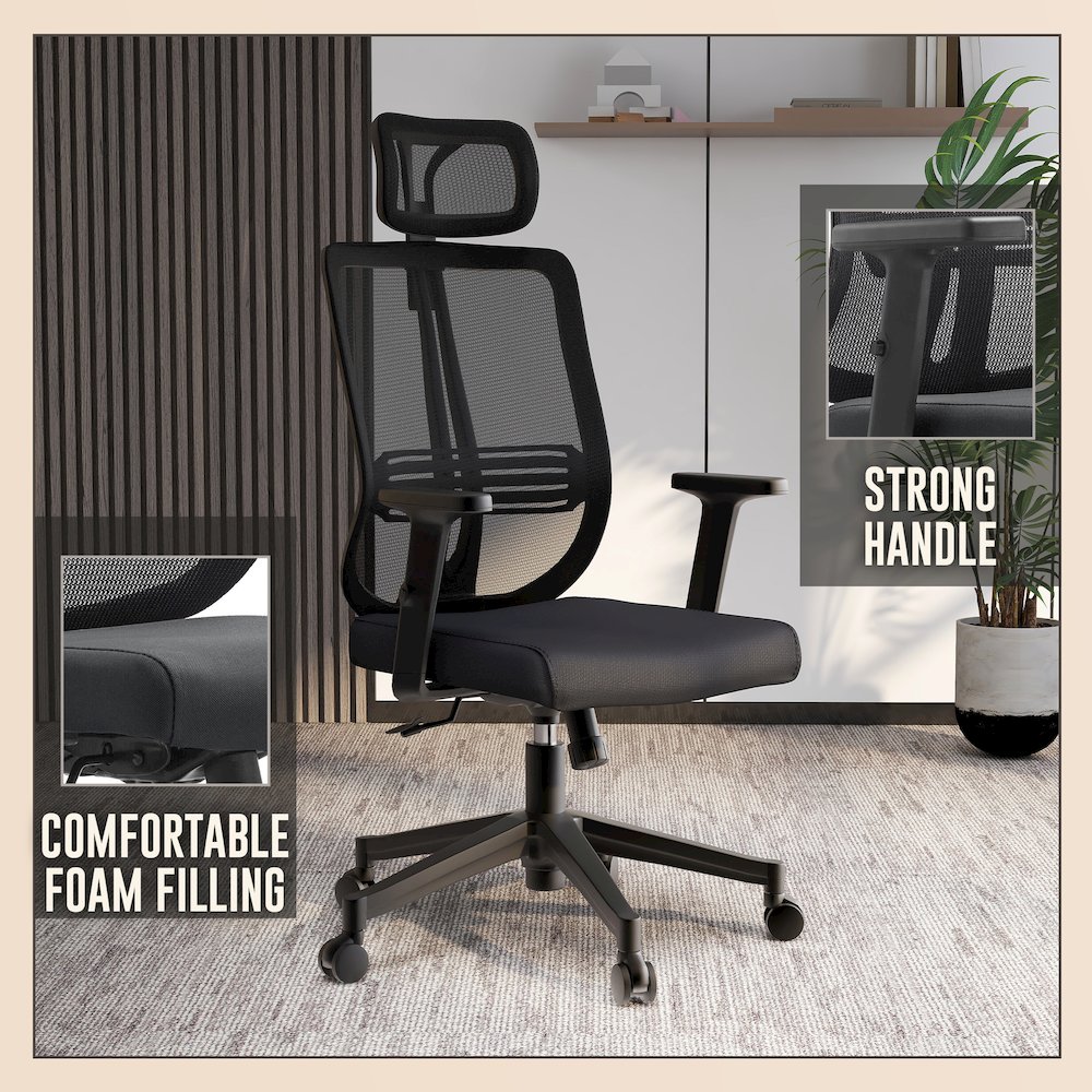 Office Nift Series Office Task Chair In Black. Picture 7