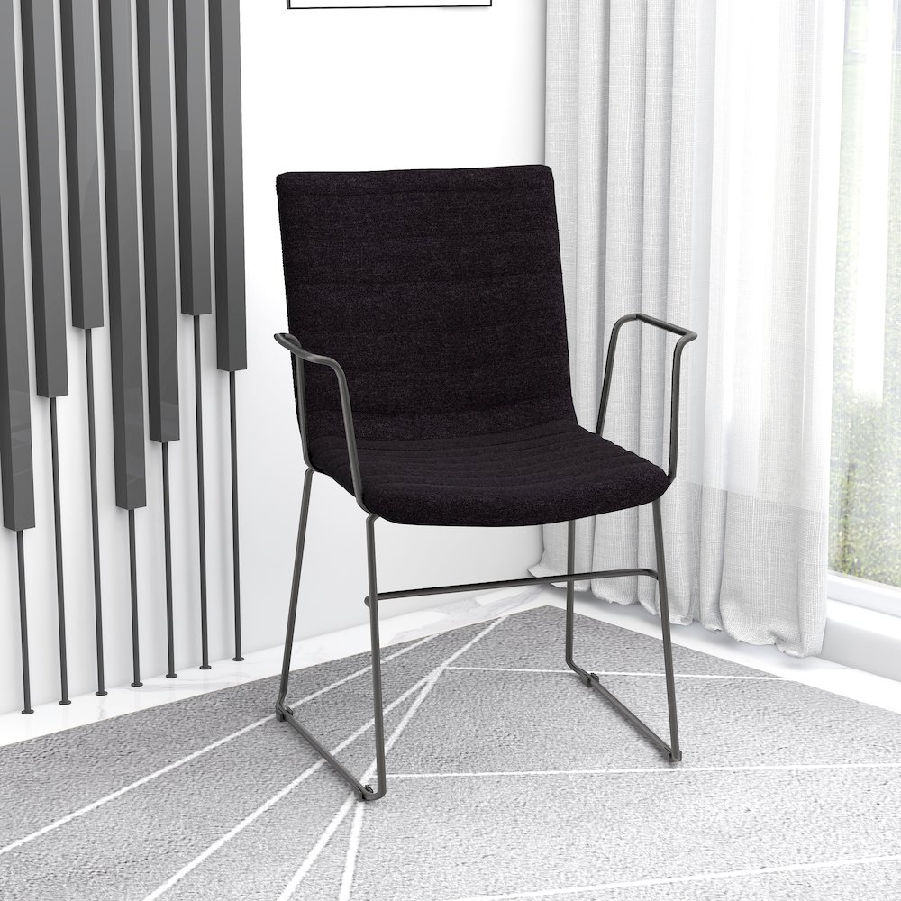 Zylar Series Office Guest Arm Chair in Brown Fabric. Picture 27