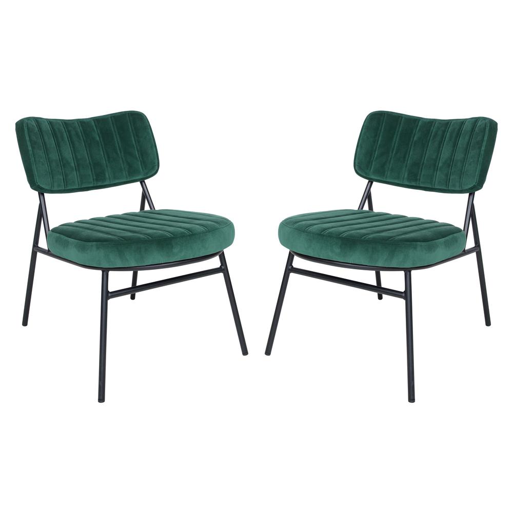 Marilane Velvet Accent Chair With Metal Frame Set of 2. Picture 1