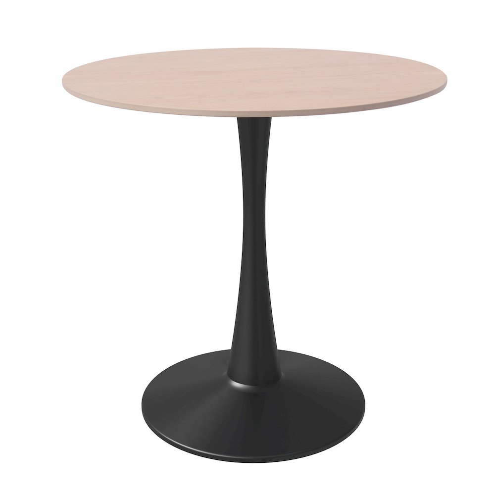 Bristol 27" Round Dining Table Black Base with Sintered Stone Natural Wood Top. Picture 10