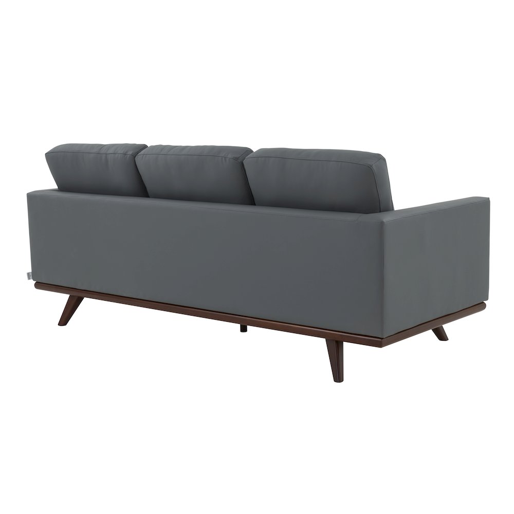 Chester Modern Leather Sofa With Birch Wood Base. Picture 11