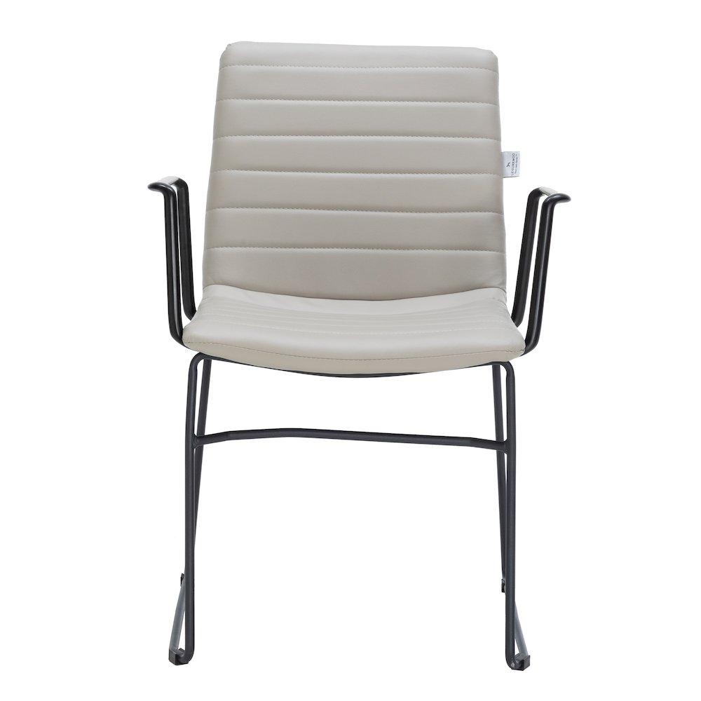 Zylar Series Office Guest Arm Chair in Tan Leather. Picture 2