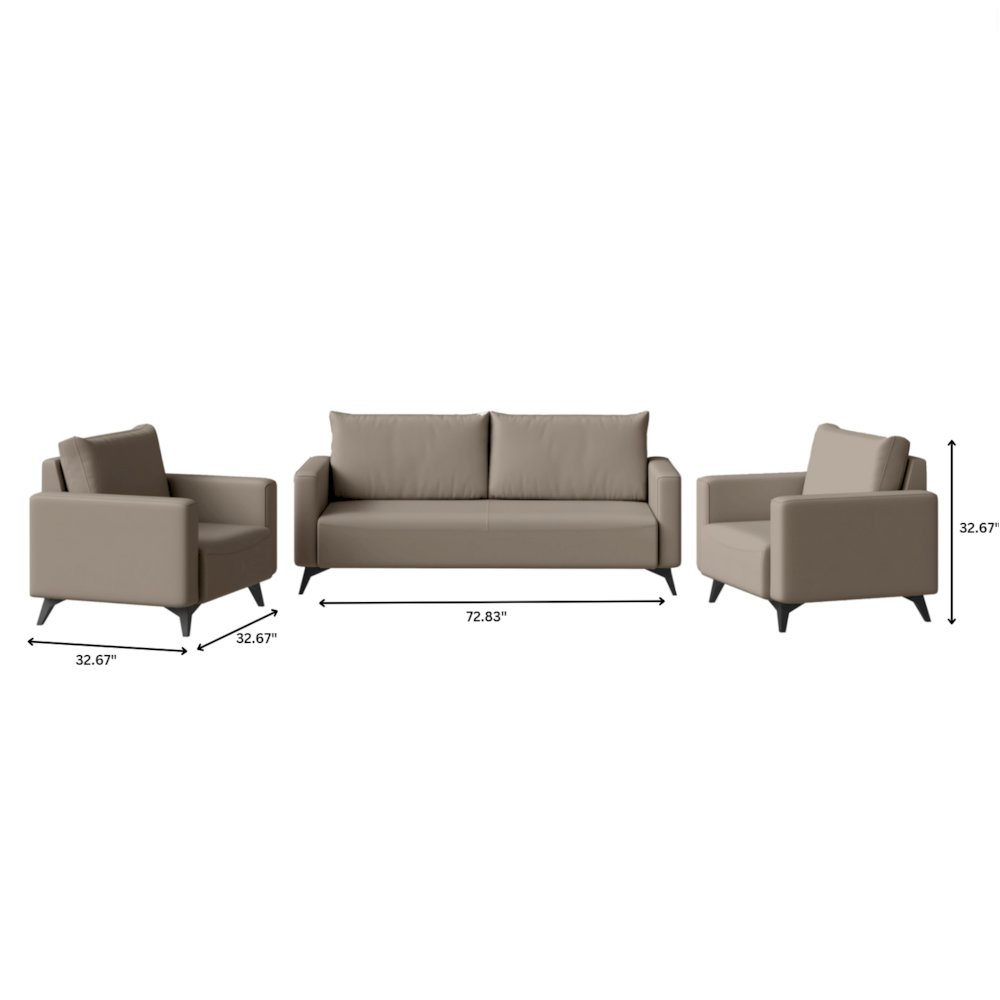 Inno Collection Sofa Set, 2 Single Seaters, and 3 seater In TAupe. Picture 10