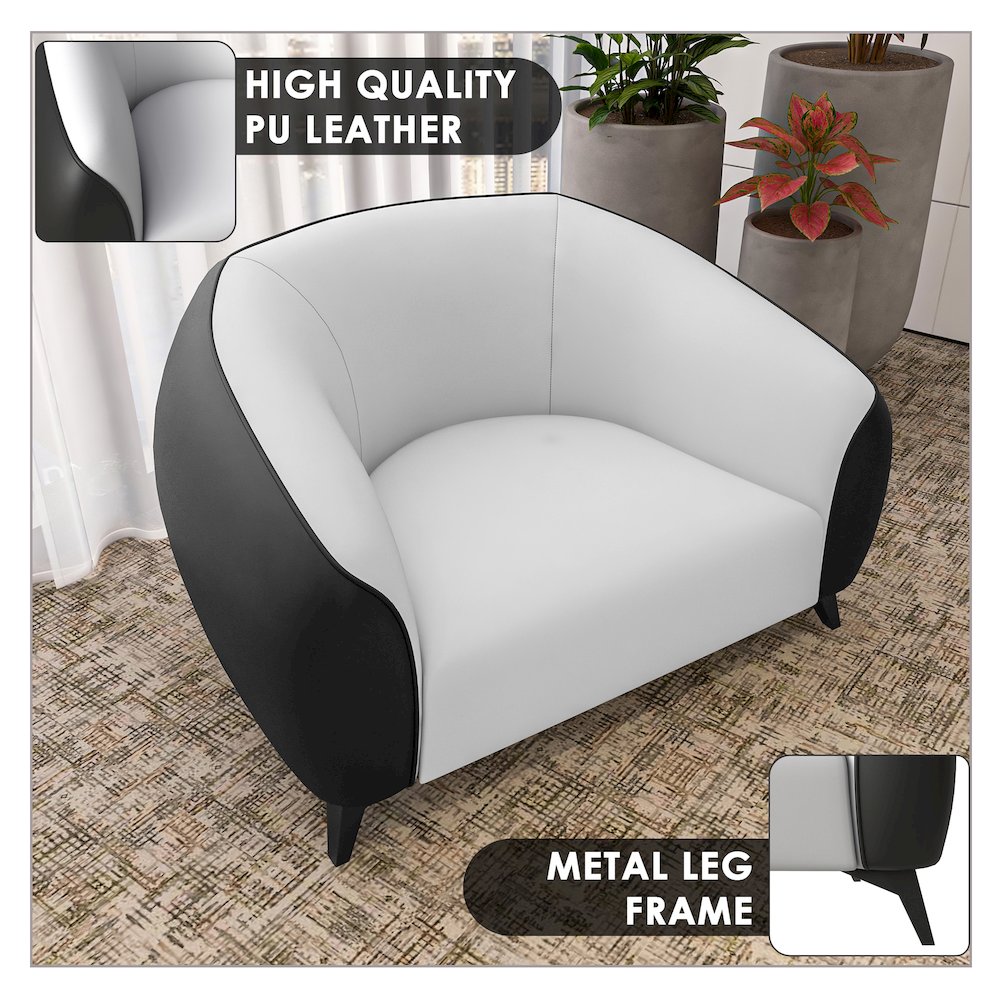Opula Collection Single Seater Sofa In Black and White. Picture 5