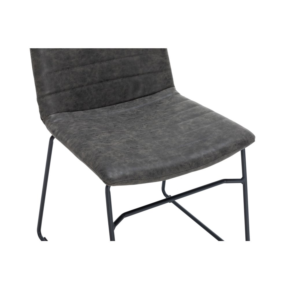 Zylar Series Office Guest Chair in Charcoal Leather. Picture 1