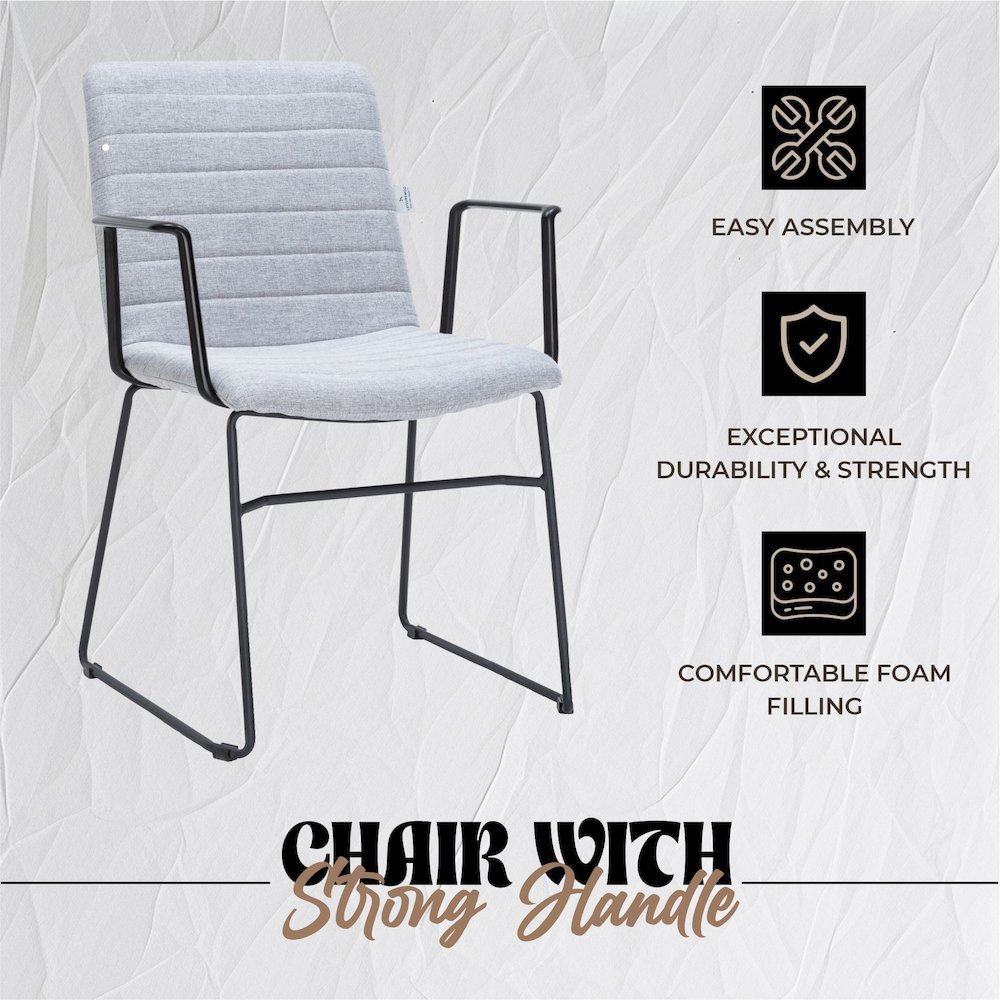Zylar Series Office Guest Arm Chair in Grey Fabric. Picture 11
