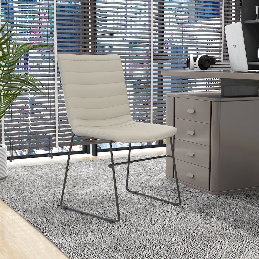 Zylar Series Office Guest Chair in Tan Leather. Picture 8