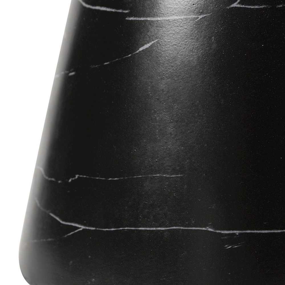 Isle Collection Fiberglass Outdoor Side Table in Marbled Black. Picture 12