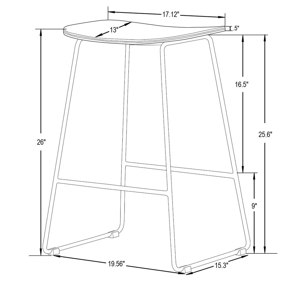 Melrose Modern Wood Counter Stool With Chrome Frame. Picture 9