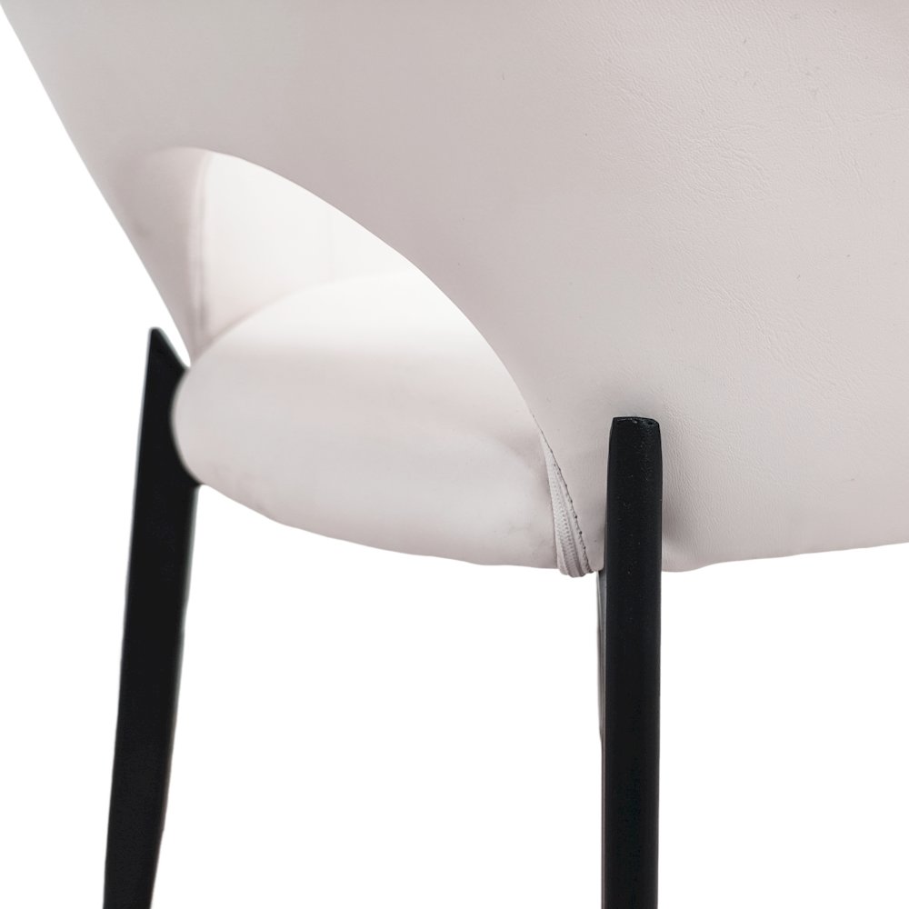 Amalfi Collection Modern Fabric Dining Chair in Coconut White. Picture 1