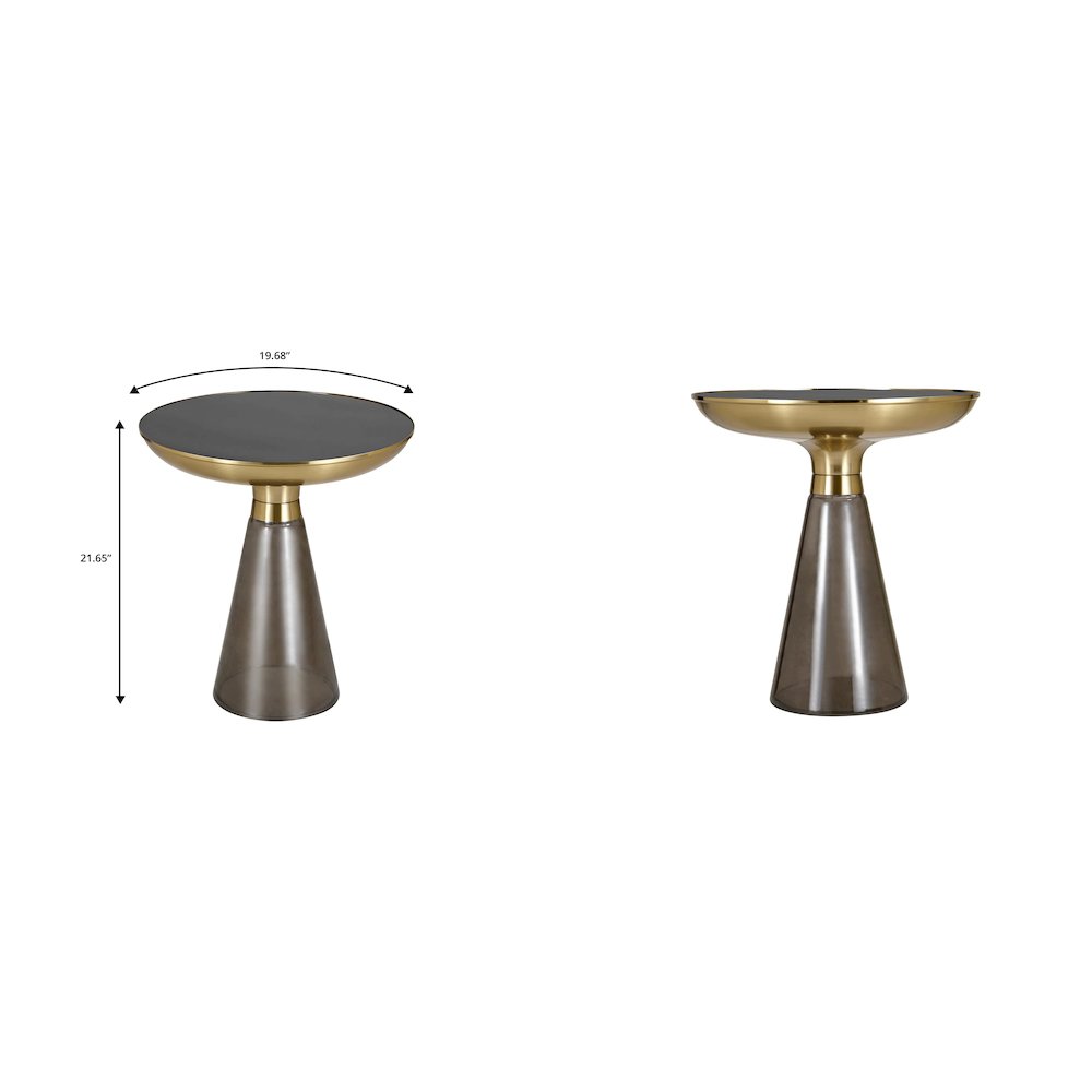 Hyalus Collection Glass Side table in Smoke. Picture 18