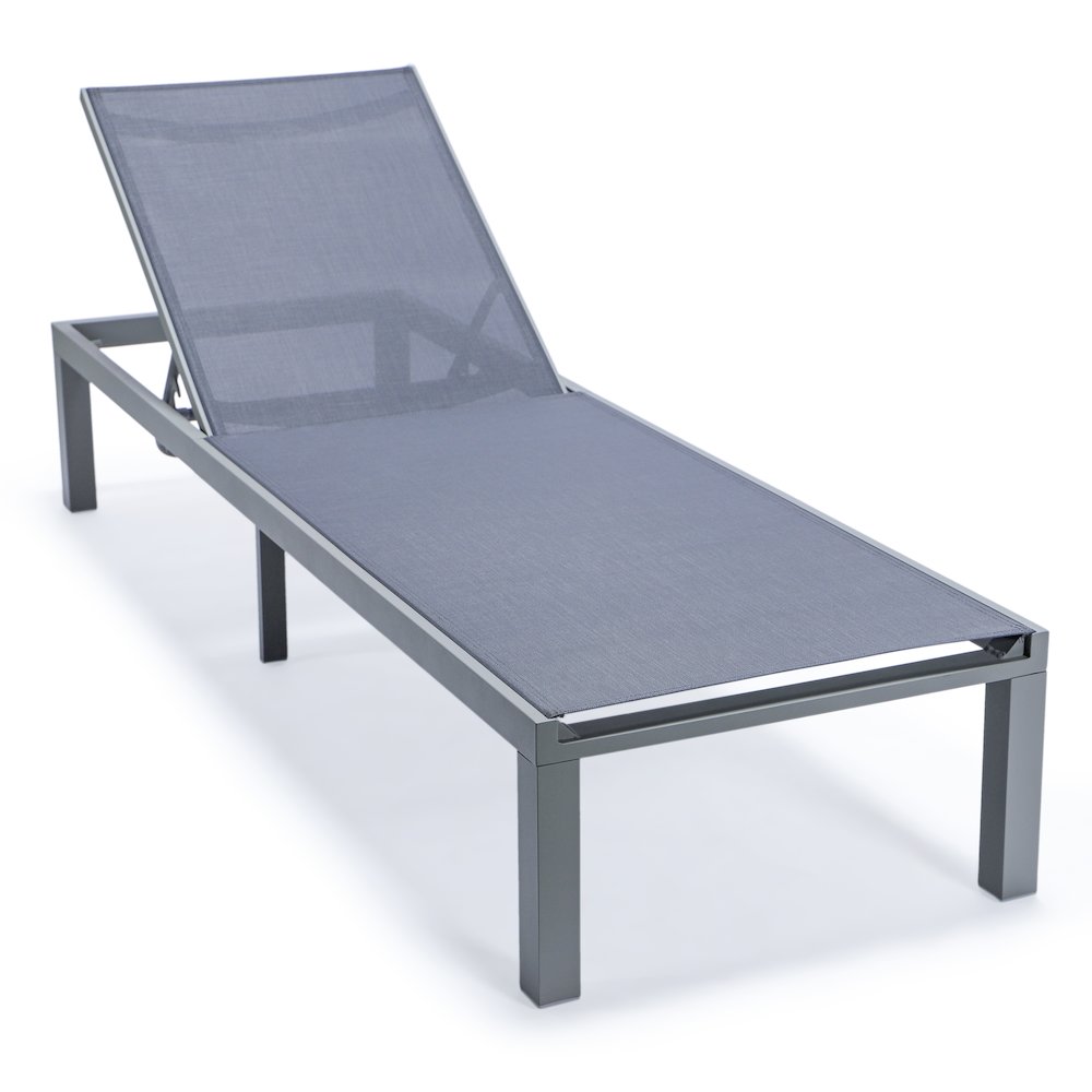 Marlin Patio Chaise Lounge Chair With Grey Aluminum Frame. Picture 9