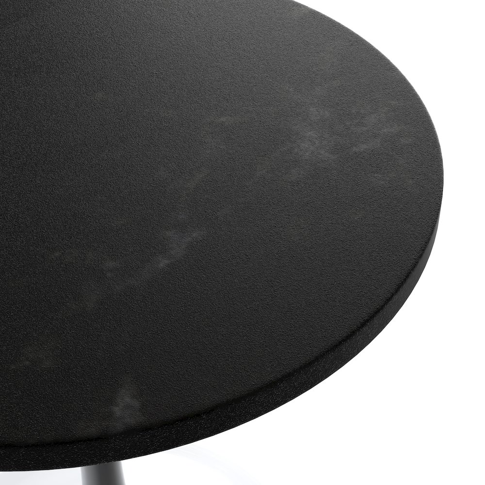 Verve Collection 27 Round Dining Table, White Base with Black MDF Top. Picture 11