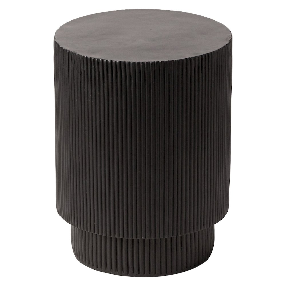 Eden Collection Fiberglass Outdoor Side Table in Black. Picture 10