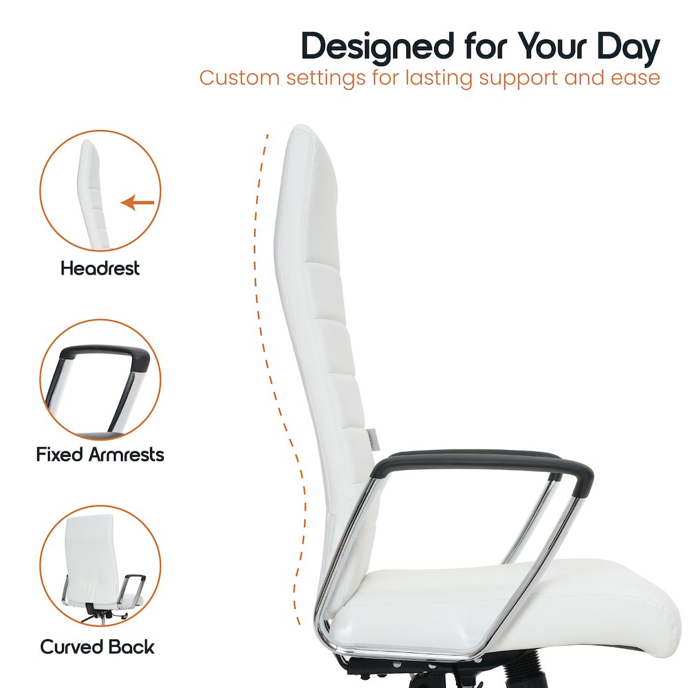 Hilton Modern High-Back Leather Office Chair. Picture 10